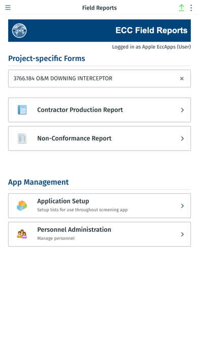 ECC Field Reports Screenshot