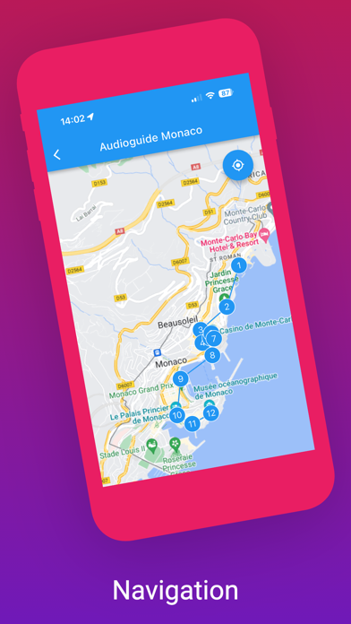 Monaco Audio Tour Offline Map Screenshot