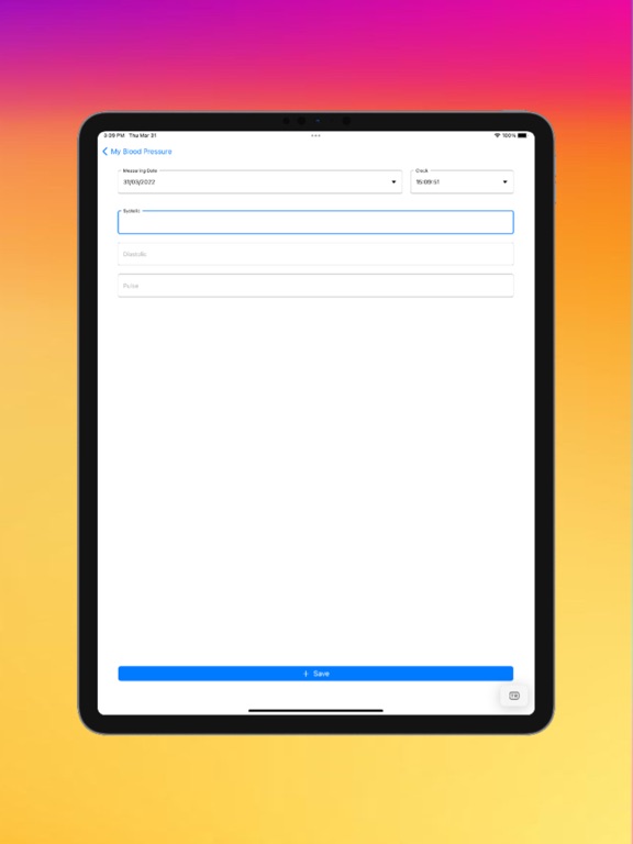 My Blood Pressure Tracker iPad screenshot 9 - Medical app