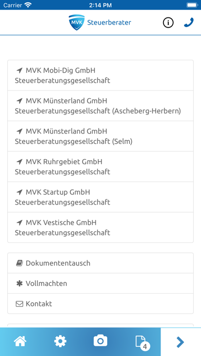 MVK Steuerberatung Screenshot