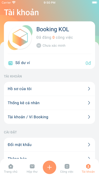 Booking KOLs Screenshot