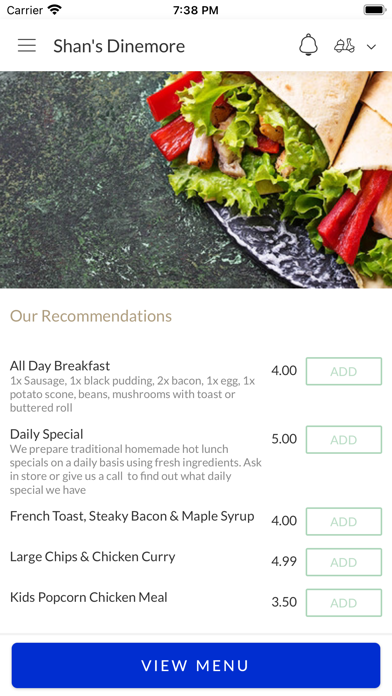 Shan's Dinemore. Screenshot