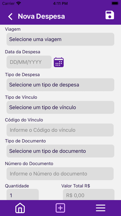 Despesas de Viagens Screenshot