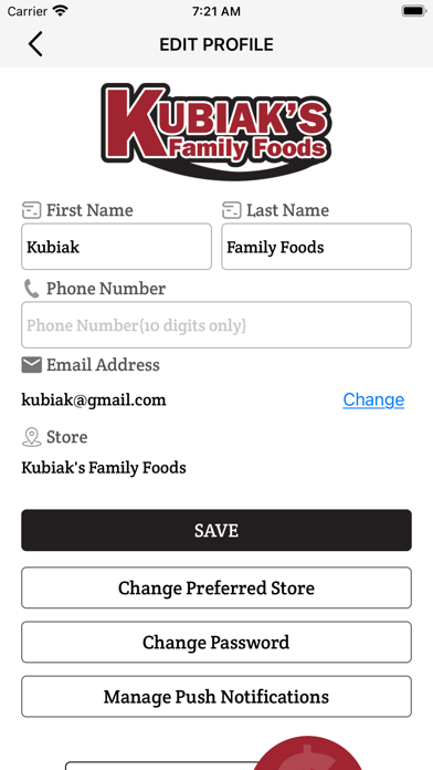 Kubiak's Family Foods Screenshot