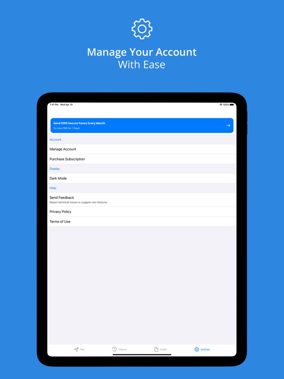 Safe Fax - Scan & Fax Fast iPad screenshot 10 - Business app