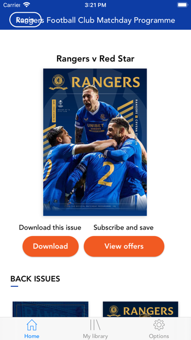 Rangers FC Digital Programme Screenshot