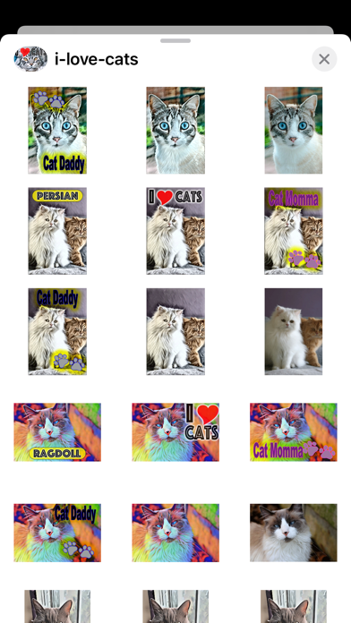 I Love Cats Sticker Pack Screenshot
