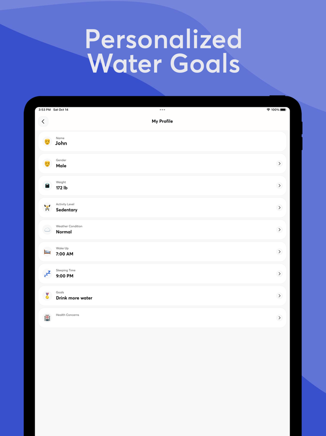 ‎Water Tracker - Captura de pantalla iHydrate