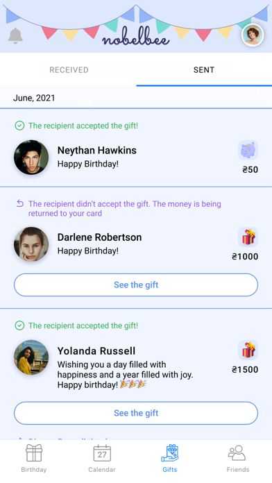 Nobelbee: Birthday Reminder Screenshot