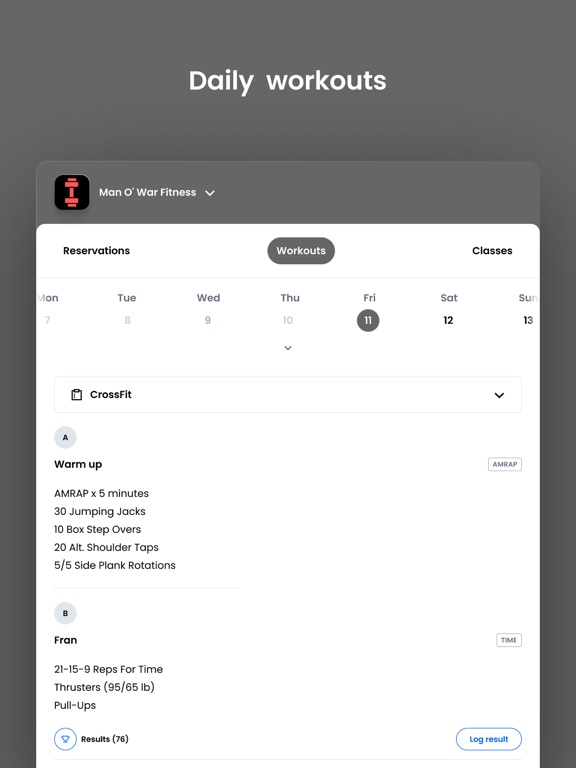 Man O' War Fitness iPad screenshot 4 - Health & Fitness app
