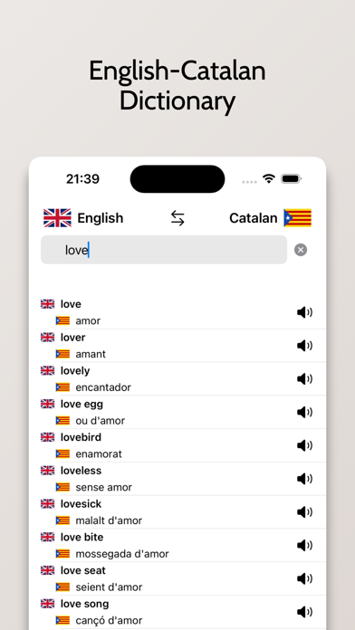 Catalan-English Dictionary Screenshot