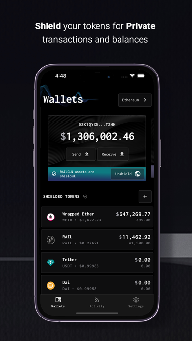 Railway: Private DeFi Wallet Screenshot