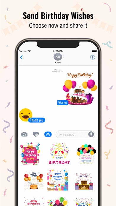 Screenshot #3 pour Birthday Wishes - Fun Stickers