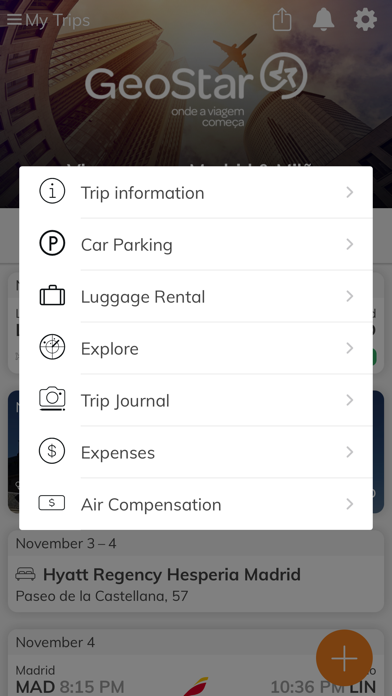 GeoStar Trip - My itinerary Screenshot
