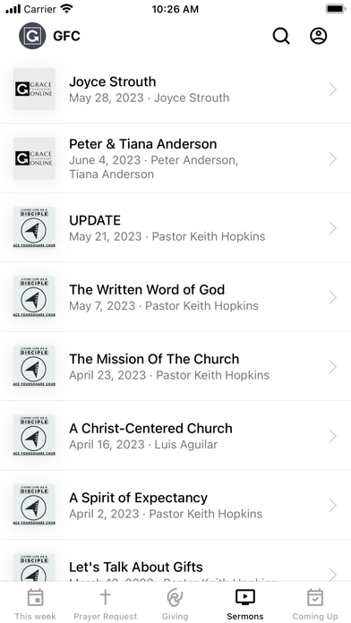 Grace Foursquare App Screenshot