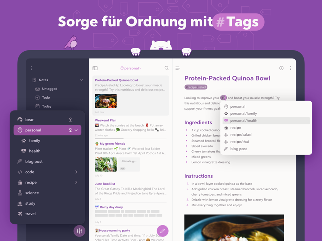 ‎Bear - Private Notizen Screenshot