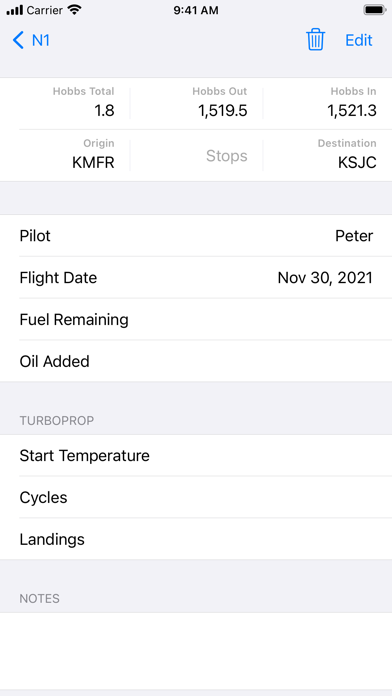 aeroLogbook Screenshot