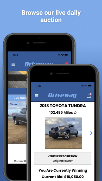 Driveway Auction Screenshot