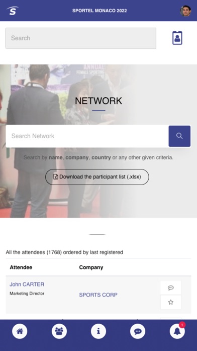 SPORTEL Connect Screenshot