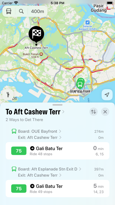 SG Bus Times + MRT Map Screenshot
