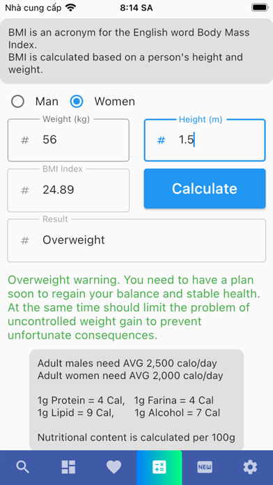 Material Nutrient Screenshot