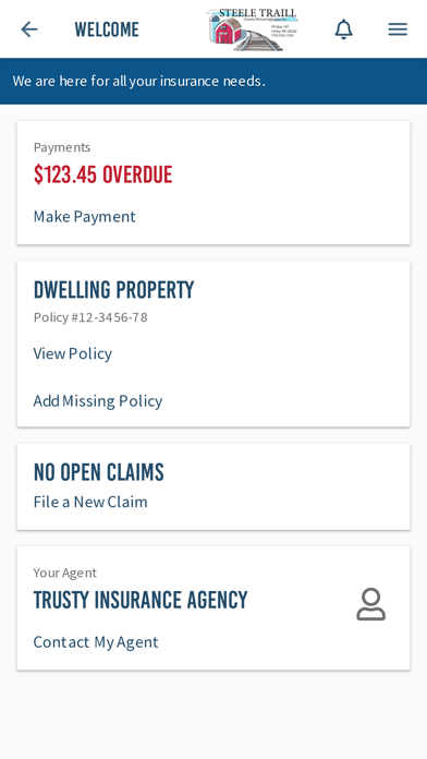 Steele Traill Insurance Screenshot