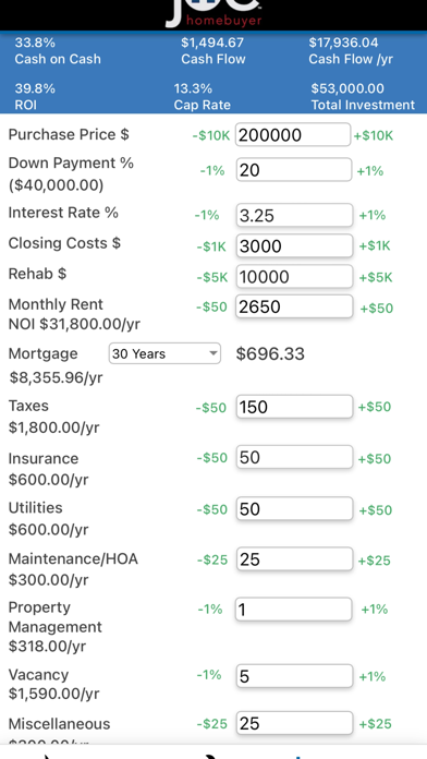 JHB Calculator Screenshot