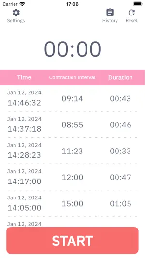 Contraction Timer - Labor Log screenshot 1