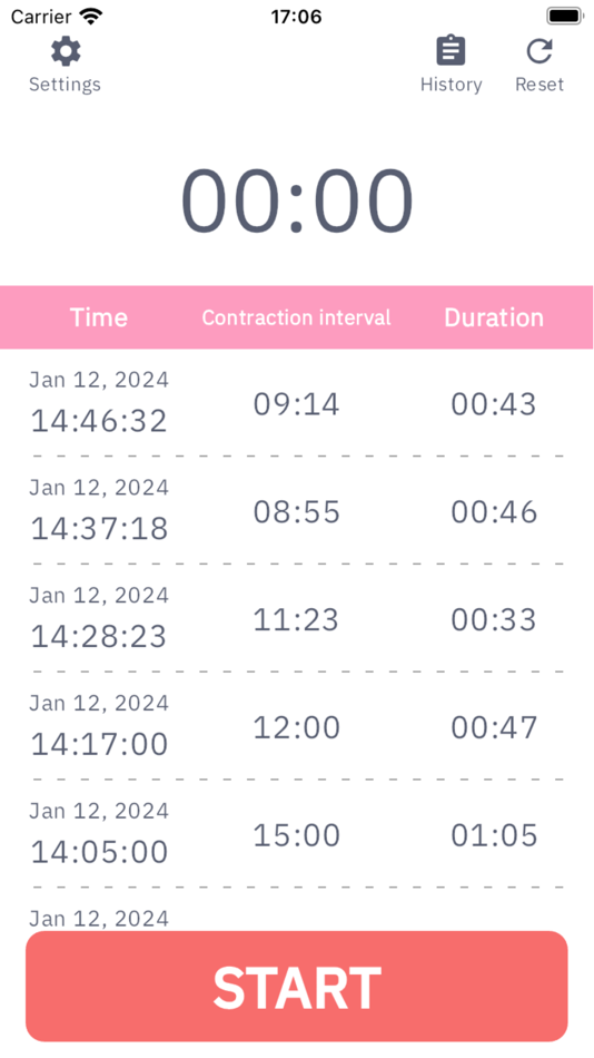 #1. Contraction Timer - Labor Log (iOS) 由: NAOYA ONO