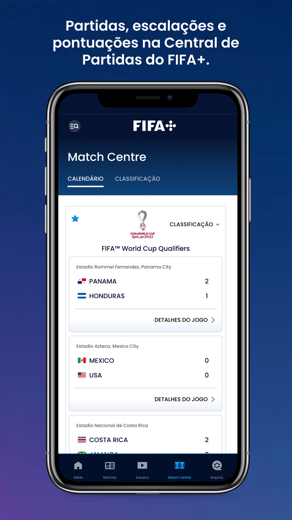 Screenshot do app FIFA+ | O melhor do futebol