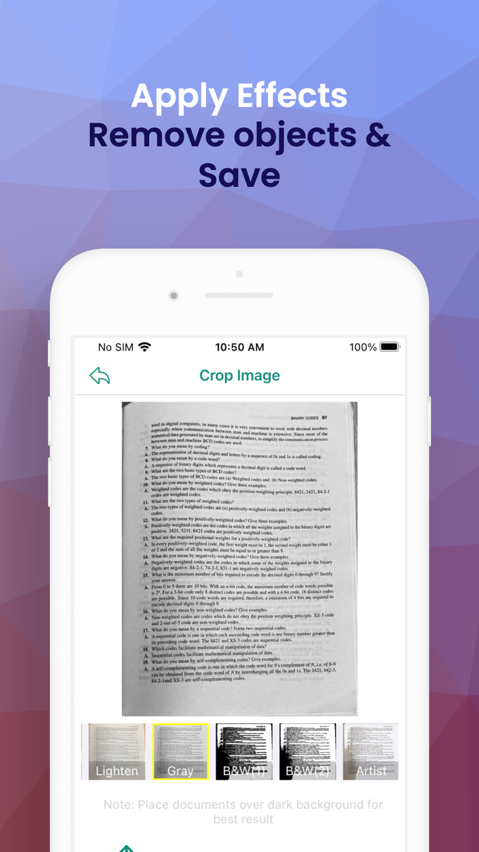 Scanner app and document scanner