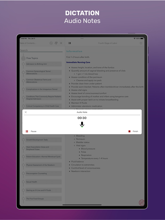 OB/GYN Peds Notes iPad screenshot