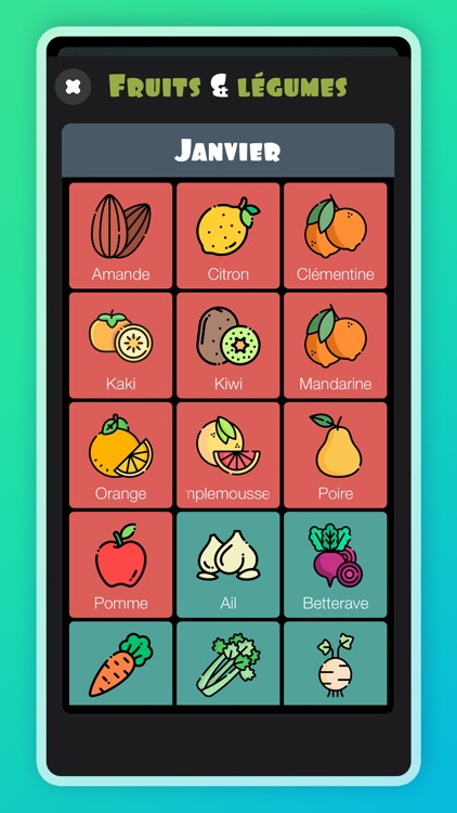 Fruits et légumes de saison