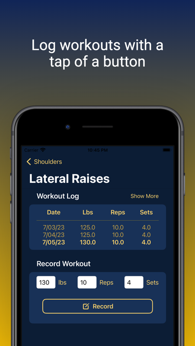 Jym: Workout Log Screenshot