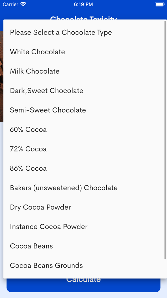 #4. Chocolate Toxicity Calculator٭ (iOS) 由: Bhavinkumar Satashiya