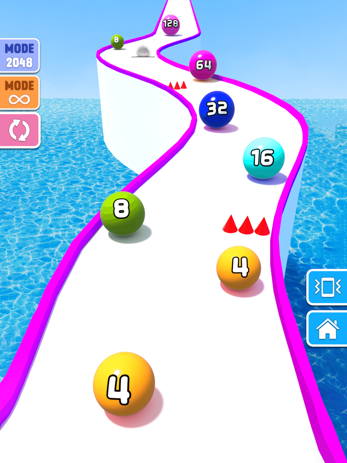 2048 Ball Game Merge Number