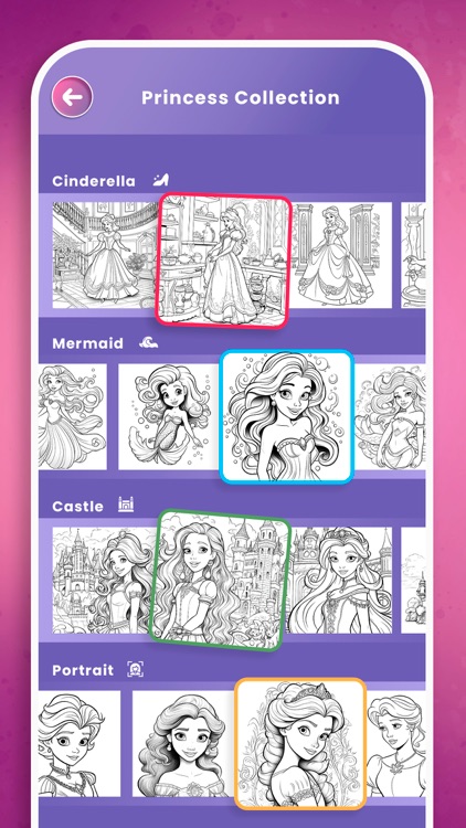 1000 princesses coloring book