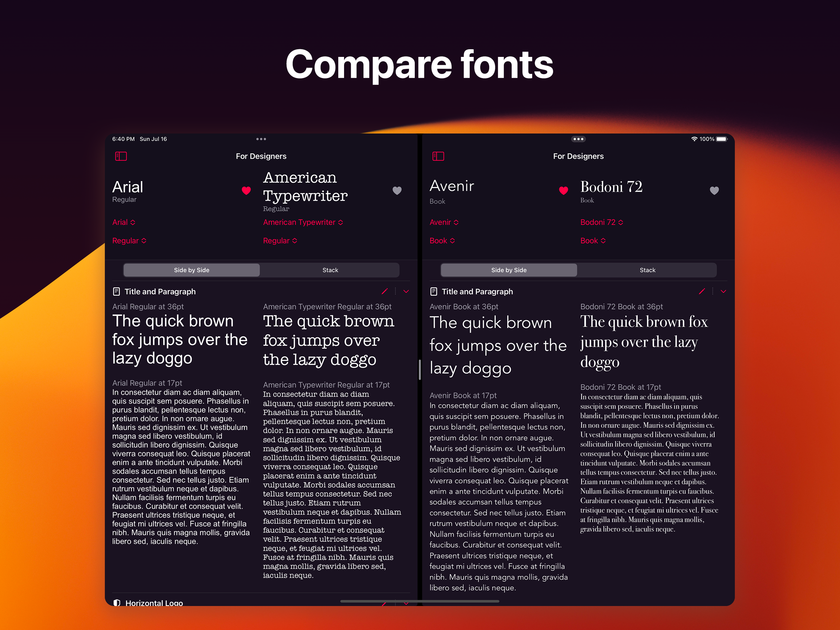 TypePick - Compare Fonts