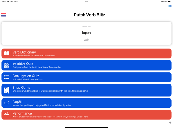Dutch Verb Blitz iPad app afbeelding 1