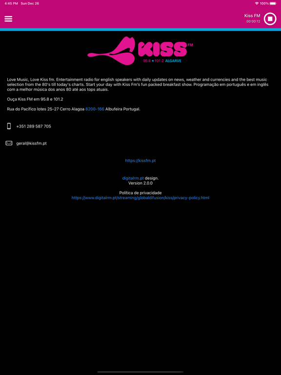 Screenshot #5 pour Rádio Kiss FM