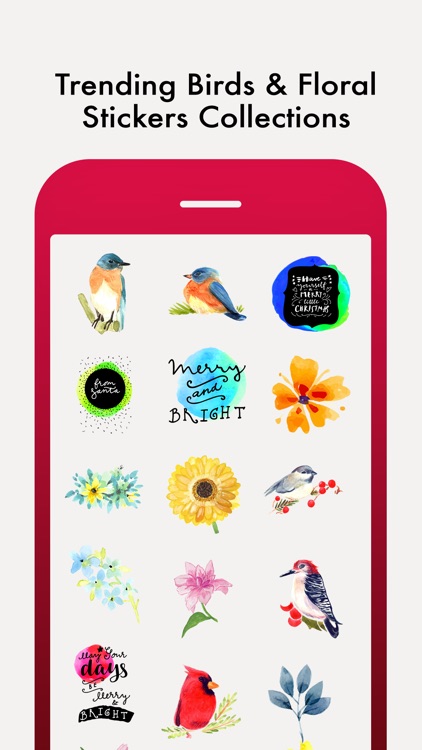 Vintage Birds & Floral Sticker screenshot-4