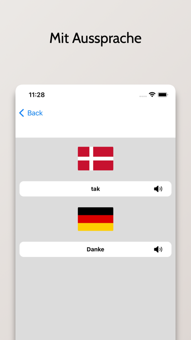 Dänisch-Deutsch Wörterbuch Screenshot