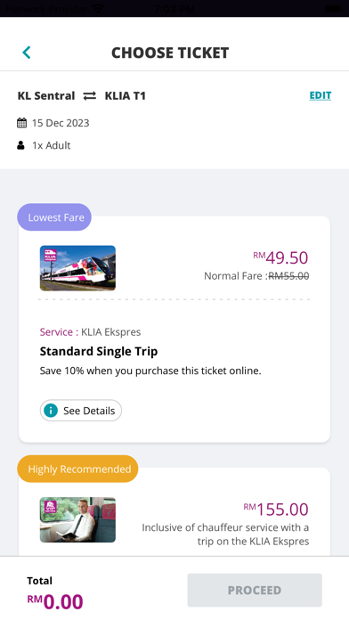 KLIA Ekspres Screenshot