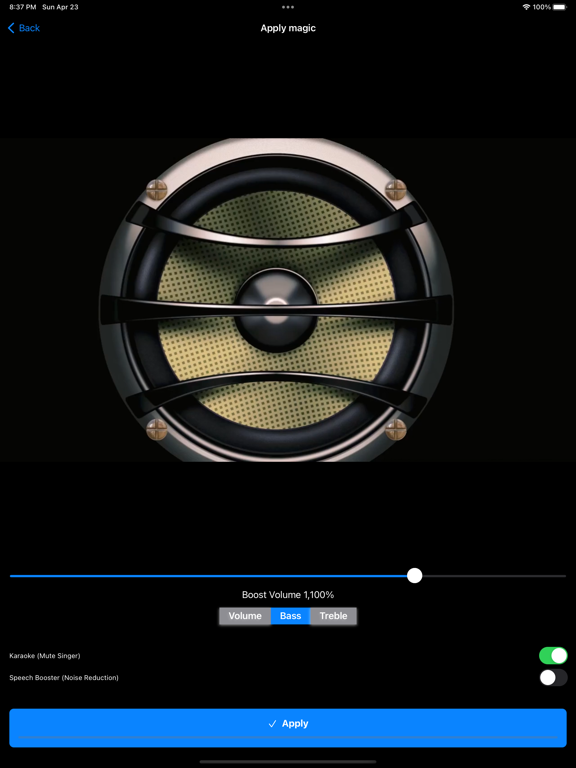 Volume Booster • Bass Booster iPad screenshot 4 - Music app