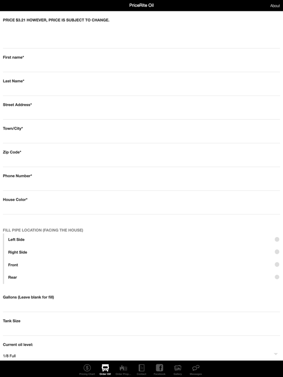 PriceRite Oil iPad screenshot 2 - Utilities app