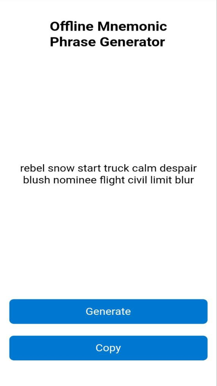 Mnemonic Phrase Generator