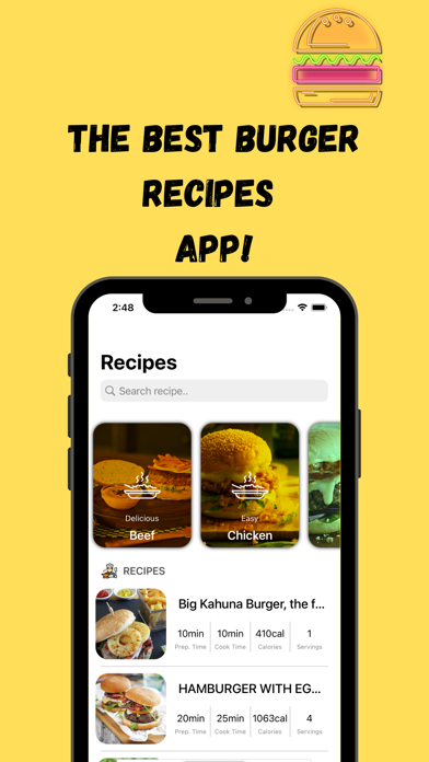 Burger Recipe Screenshot