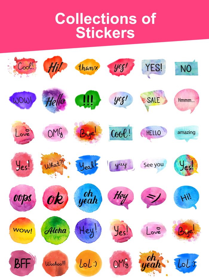 Watercolor - Text Stickers