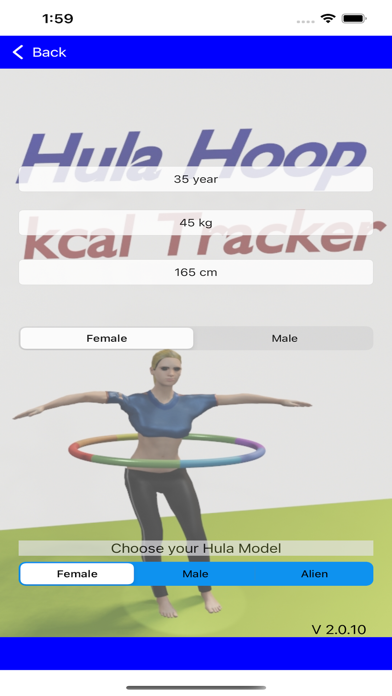 Hula Hoop kcal Tracker Screenshot