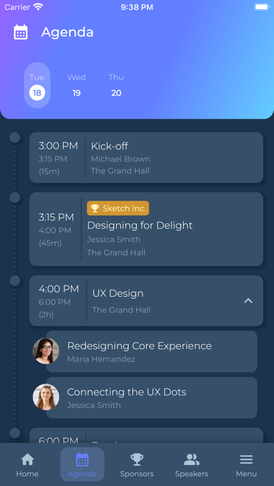 Confi Events Screenshot